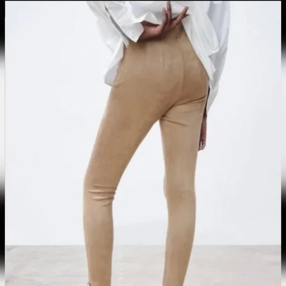 Zara suede faux leggings M - Picture 3 of 10